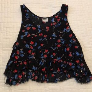FREE PEOPLE intimately cropped floral tank